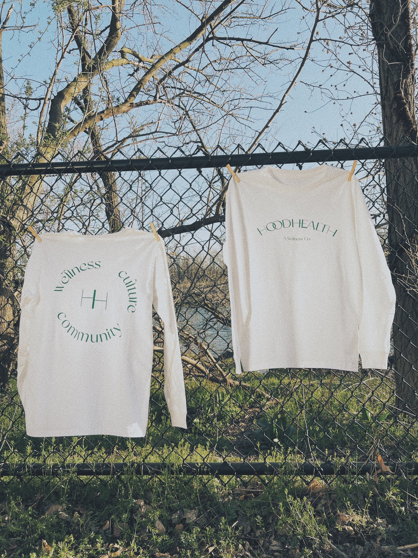 Hood Health L/S Tee on Fence